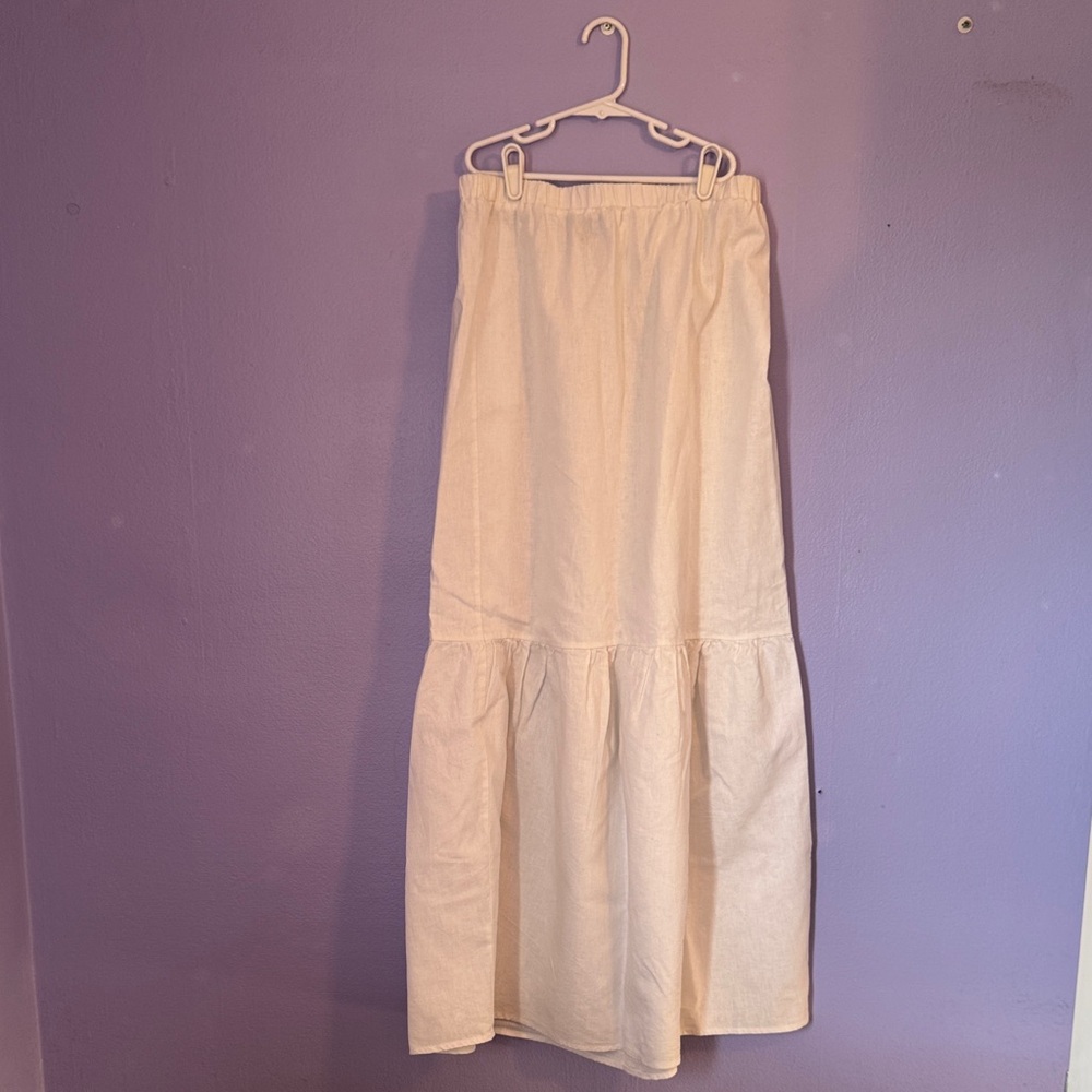 Saks Fifth Avenue White Linen Maxi Skirt